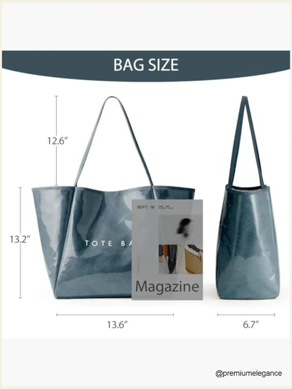 PVC Tote Weekender Bag Large Shopper Shoulder Travel Purse